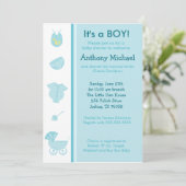 Bundle Joy Baby Boy Blue Shower Invitation 5x7 (Debout devant)