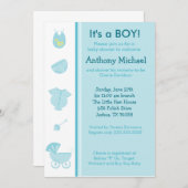 Bundle Joy Baby Boy Blue Shower Invitation 5x7 (Devant / Derrière)