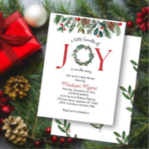 Bundle of Joy Christmas Baby shower Invitation