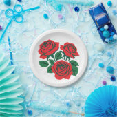 Bundle of Red Roses: een officiële bruiloft Papieren Bordje (Feest)