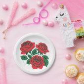 Bundle of Red Roses: een officiële bruiloft Papieren Bordje (Feest)