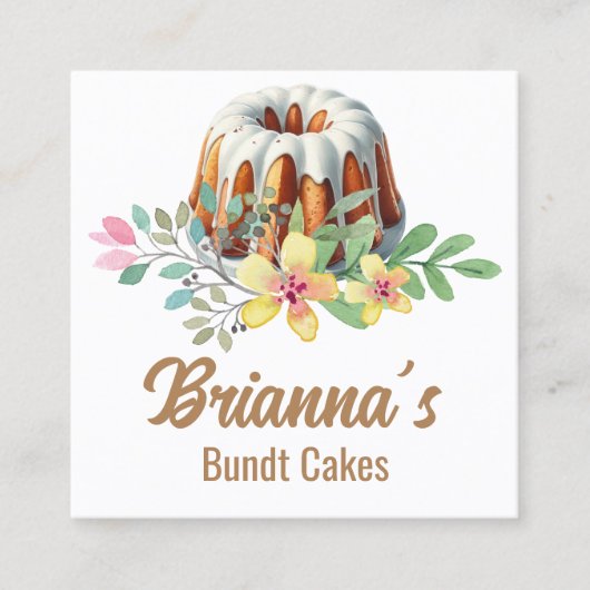 Bundt Cake Bakery Vierkante Visitekaartje (Voorkant)