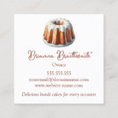 Bundt Cake Bakery Vierkante Visitekaartje (Achterkant)