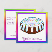 Bundt Cake Birthday Invites Kaart (Voorkant / Achterkant)