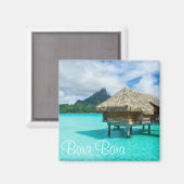Bungalow aquatique, aimant Bora Bora (Recto/Verso)