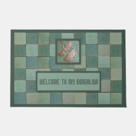 Bungalow Deurmat met Gingko blad & groene tegel