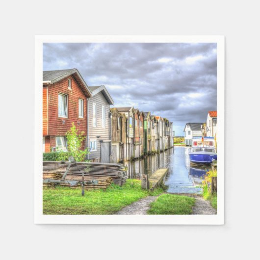 Bungalow haven landschap boot landschap            servet (Voorkant)