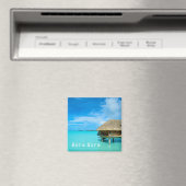 Bungalow sur Bora Bora aimant avec texte (In Situ (Lave-vaisselle))