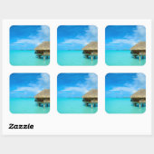 Bungalow sur Bora Bora autocollant (Feuille)