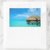 Bungalow sur Bora Bora rectangle autocollant (Sac)