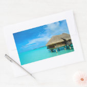 Bungalow sur Bora Bora rectangle autocollant (Enveloppe)