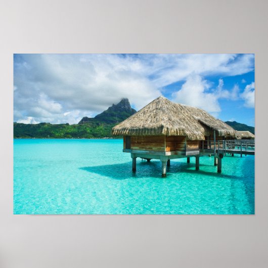 Bungalow sur l'eau, affiche Bora Bora (Devant)