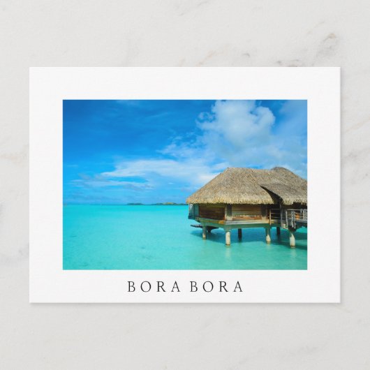 Bungalow sur l'eau, Bora Bora carte postale blanch (Devant)