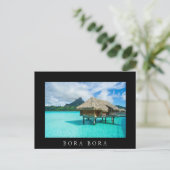 Bungalow sur l'eau, Bora Bora carte postale en tex (Debout devant)