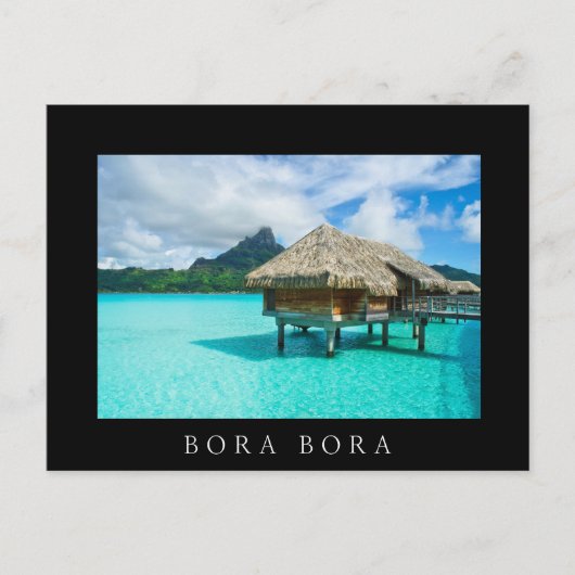 Bungalow sur l'eau, Bora Bora carte postale en tex (Devant)