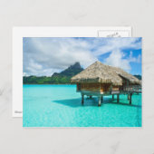 Bungalow sur l'eau, carte postale Bora Bora (Devant / Derrière)