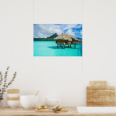 Bungalow sur l'eau, impression de poster de Bora B (Cuisine)