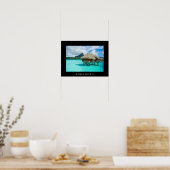 Bungalow sur l'eau, impression de poster texte Bor (Cuisine)