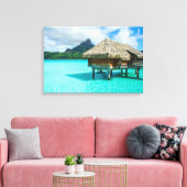 Bungalow sur l'eau, impression de toile Bora Bora (Insitu(Salon))