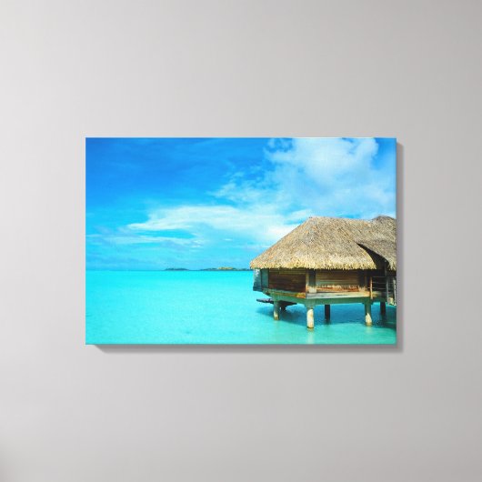 Bungalow sur l'eau sur toile de Bora Bora (Recto)