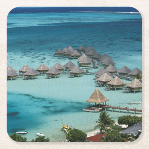 Bungalows van Beachcomber Hotel Vierkante Kartonnen Onderzetter