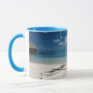 Bungalows vanaf strand Motu Toopua Mok