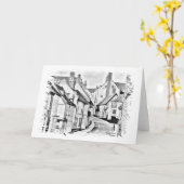 Bungay Suffolk pencil schetsen Kaart (Gele Bloem)