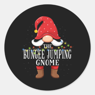 Bungee Jumg Gnome Familie Pyjama Ronde Sticker