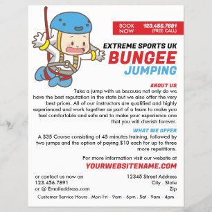 Bunjee Cartoon - Bungee Jumping Course Adverteren Flyer