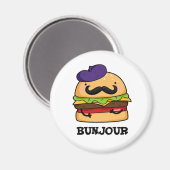 Bunjour Funny French Burger Bun PUn Magneet (Voorkant / Achterkant)