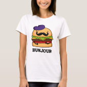 Bunjour Grappig Frans Burger Bun Pun T-shirt (Voorkant)