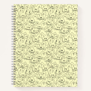 Bunken van Bunnies op geel - naadloos patroon. Notitieboek