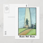 Bunker Hill Monument, Boston MA Briefkaart (Voorkant / Achterkant)