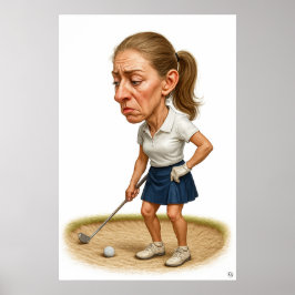 Bunker Trouble - Golf Art Print