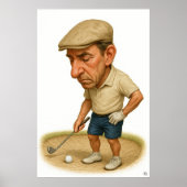 Bunker Trouble - Golf Art Print (Voorkant)