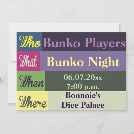 Bunko Moderne Invitation coloré (Devant)