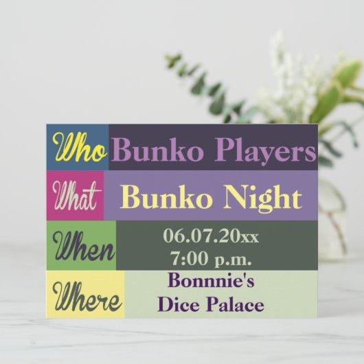 Bunko Moderne Invitation coloré (Debout devant)