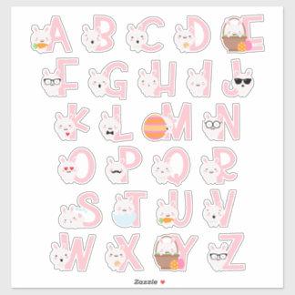 BUNNIES-ALFABET STICKER