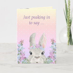 Bunnies Aquarelles Dans Les Jardins Fleurs - Carte