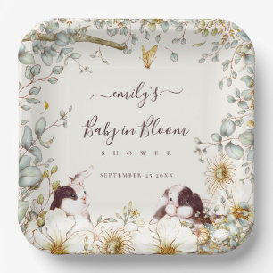  Bunnies-Baby in Bloom Foliage Cream Papieren Bordje