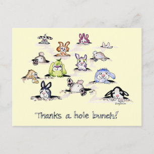Bunnies: Bedankt een Hole Bunch Briefkaart