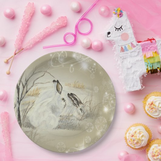 Bunnies/Borden van konijnenpapier Papieren Bordje (Feest)