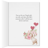 Bunnies de coeur floral en amour Saint Valentin (Intérieur (Droit))