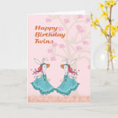 Bunnies de danse pour une carte d'anniversaire pou (Fleur jaune)