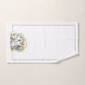 Bunnies de Pâques avec panier et tulipes (Serviette à main)