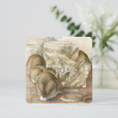 Bunnies de vente de gâteaux de vacances Faire-part (Debout devant)