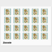 Bunnies die van Pasblauw houden Vierkante Sticker (Vel)