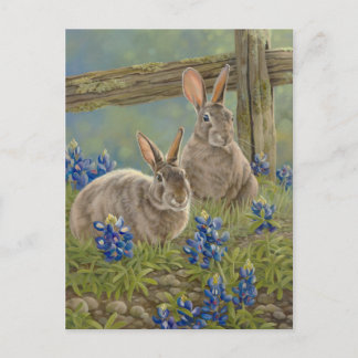 Bunnies en blauwbonnaars briefkaart