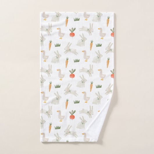 Bunnies en eenden op het Boerderij Pattern Bad Handdoek (Handdoek)