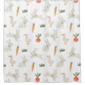 Bunnies en eenden op het Boerderij Pattern Douchegordijn (Voorkant)